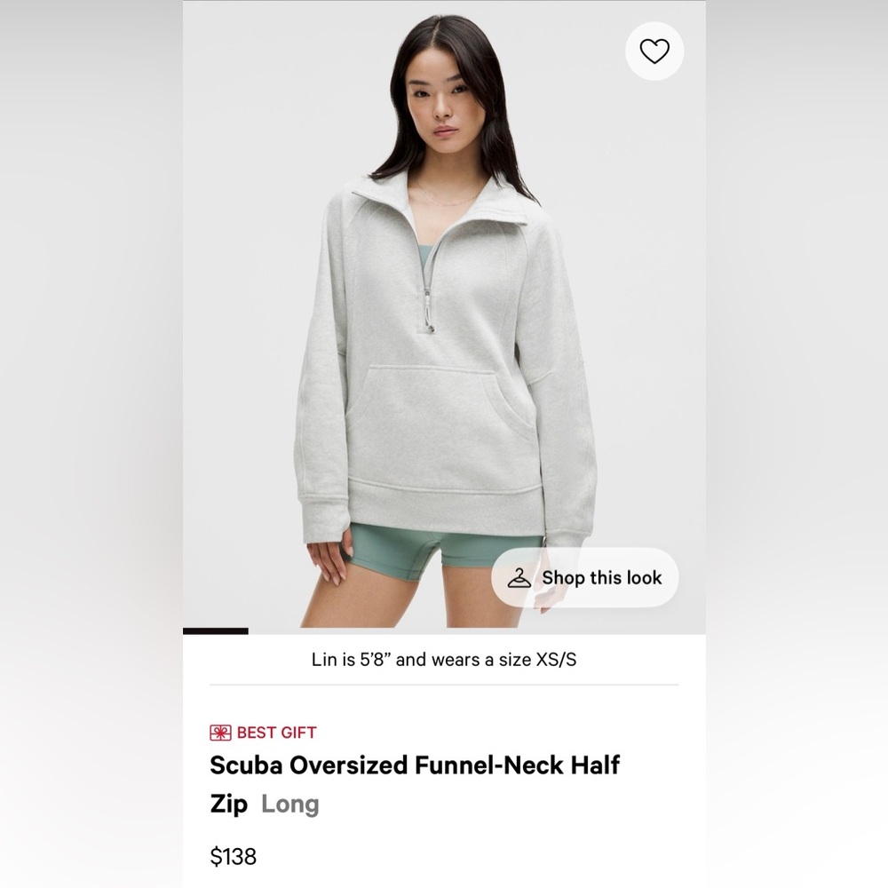 Lululemon Scuba Oversized Funnel-Neck Half Zip Long